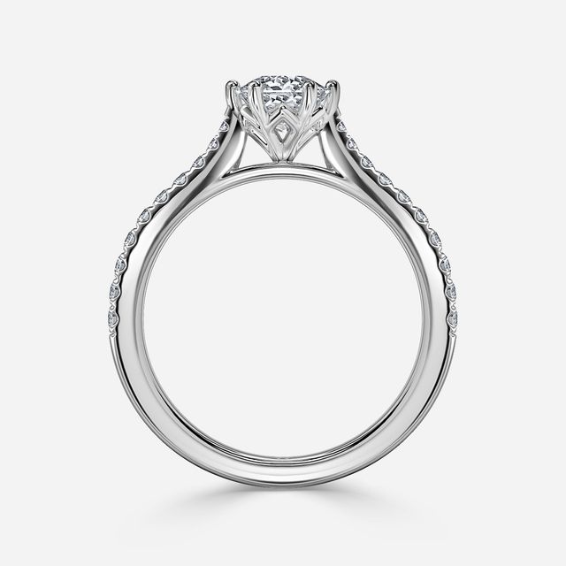 Rose Pavé White Gold Engagement Ring