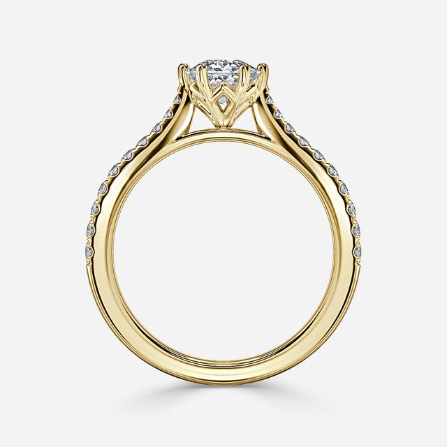 Rose Pavé Yellow Gold Engagement Ring