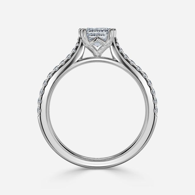 Rose Pavé White Gold Engagement Ring