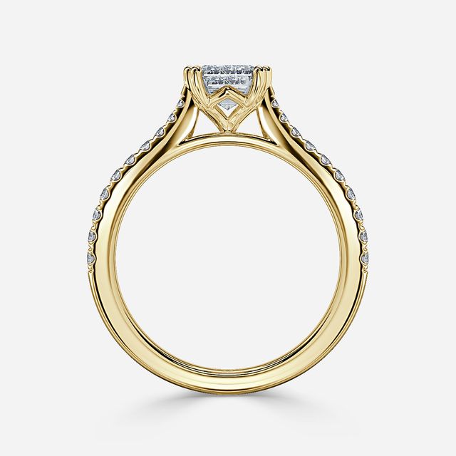 Rose Pavé Yellow Gold Engagement Ring