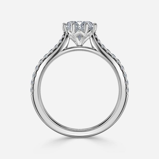 Rose Pavé White Gold Engagement Ring