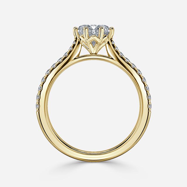 Rose Pavé Yellow Gold Engagement Ring