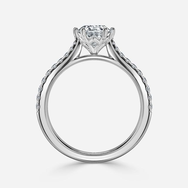 Rose Pavé Platinum Engagement Ring