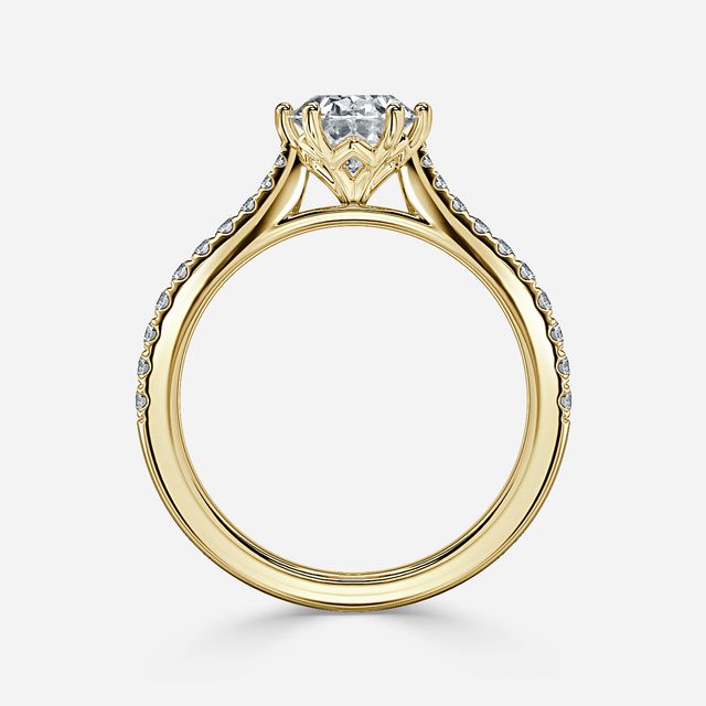 Rose Pavé Yellow Gold Engagement Ring