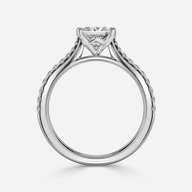 Rose Pavé White Gold Engagement Ring
