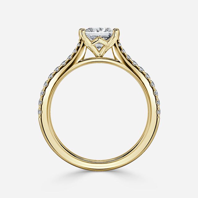 Rose Pavé Yellow Gold Engagement Ring