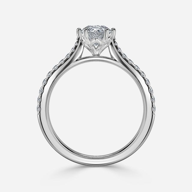 Rose Pavé Platinum Engagement Ring