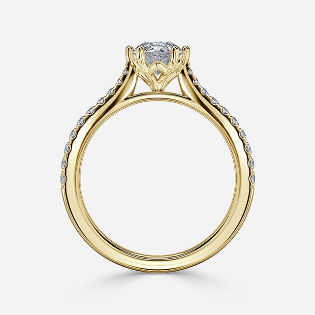 Rose Pavé Yellow Gold Engagement Ring