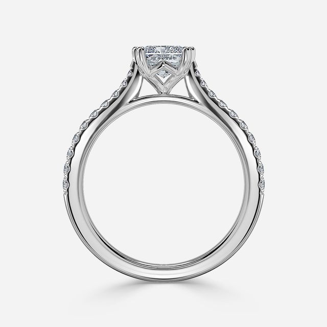 Rose Pavé Platinum Engagement Ring