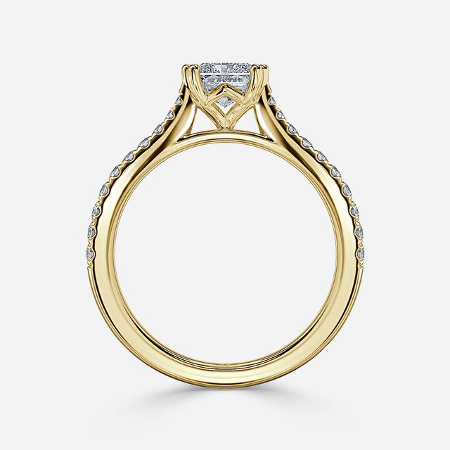 Rose Pavé Yellow Gold Engagement Ring