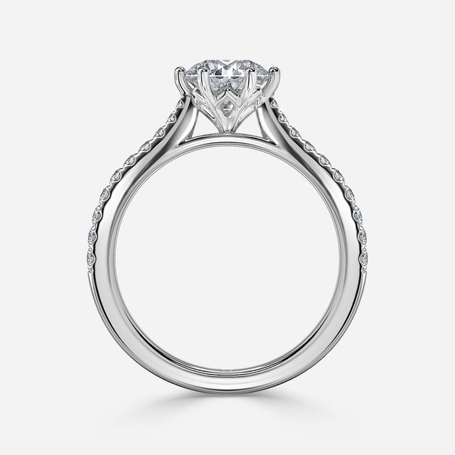 Rose Pavé White Gold Engagement Ring