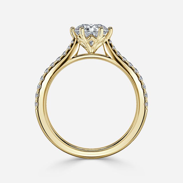 Rose Pavé Yellow Gold Engagement Ring