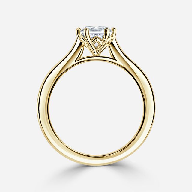 Rose Plain Engagement Ring In Yellow Gold