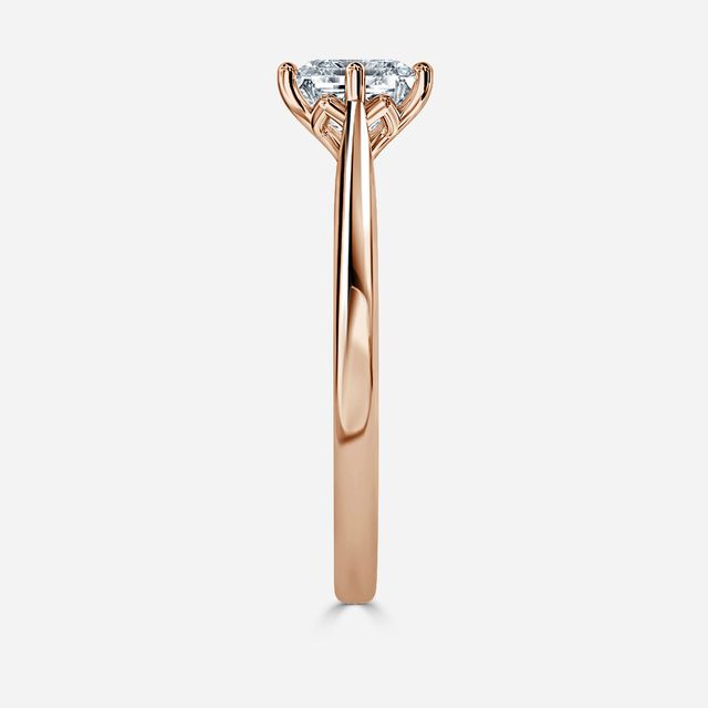Rose Plain Engagement Ring In Rose Gold