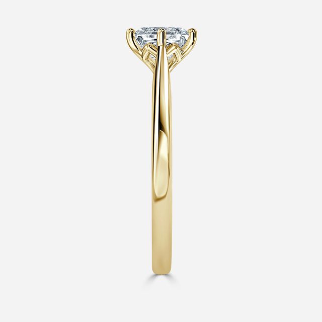 Rose Plain Engagement Ring In Yellow Gold