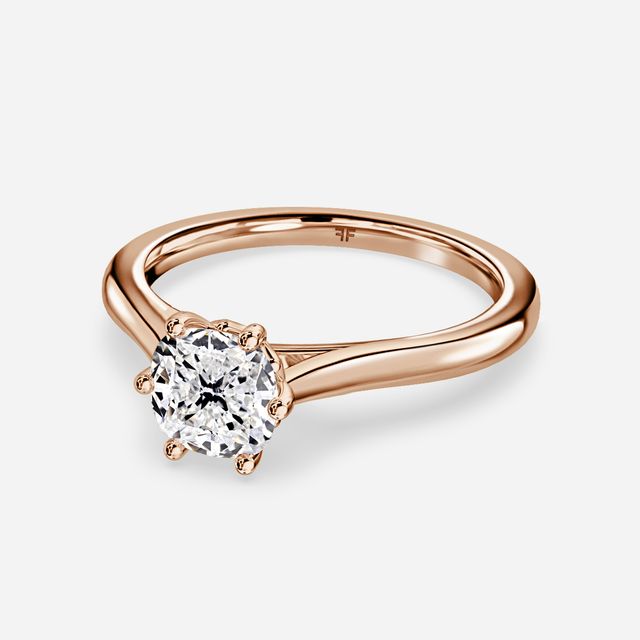 Rose Plain Engagement Ring In Rose Gold