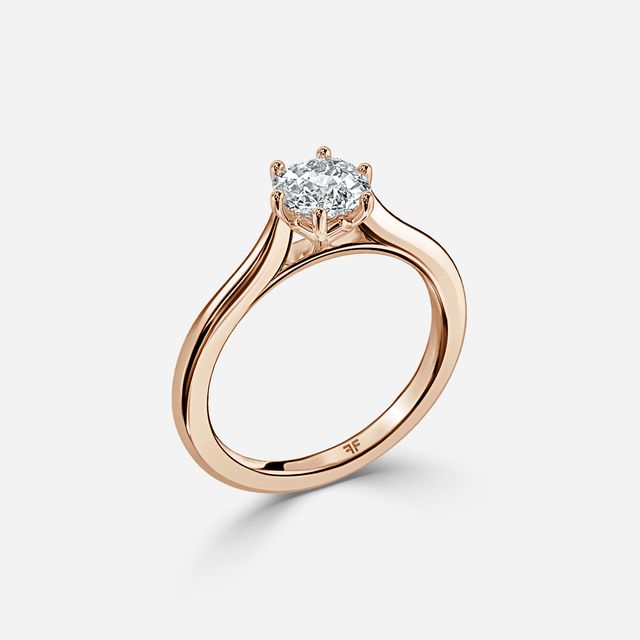 Rose Plain Engagement Ring In Rose Gold