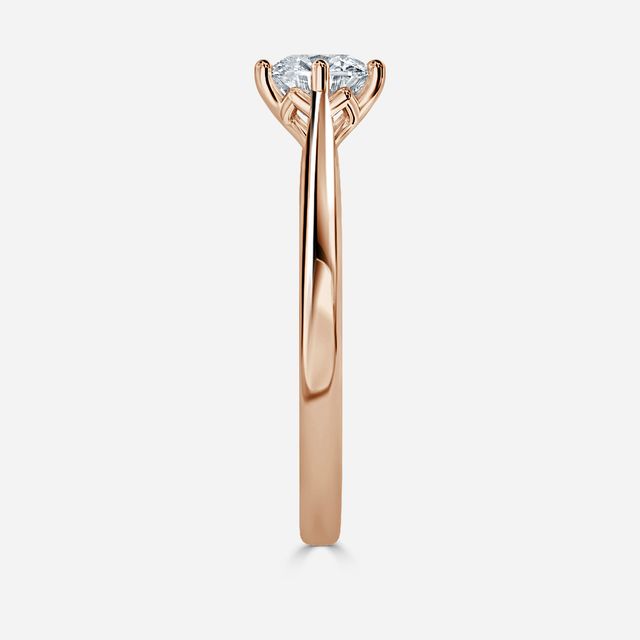 Rose Plain Engagement Ring In Rose Gold
