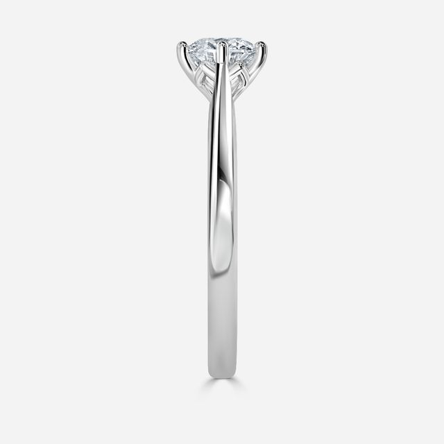 Rose Plain Engagement Ring In White Gold