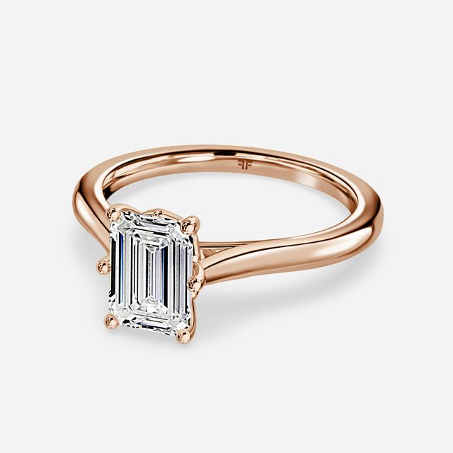 Rose Plain Engagement Ring In Rose Gold