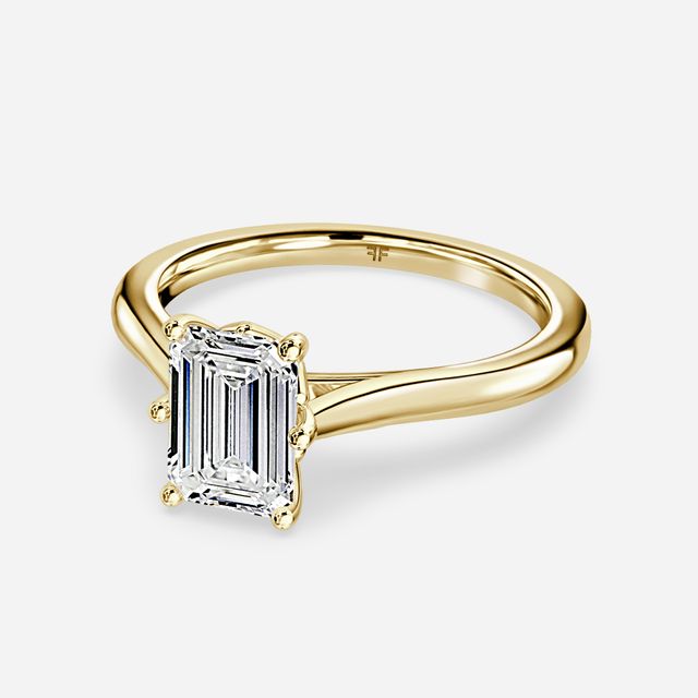 Rose Plain Engagement Ring In Yellow Gold