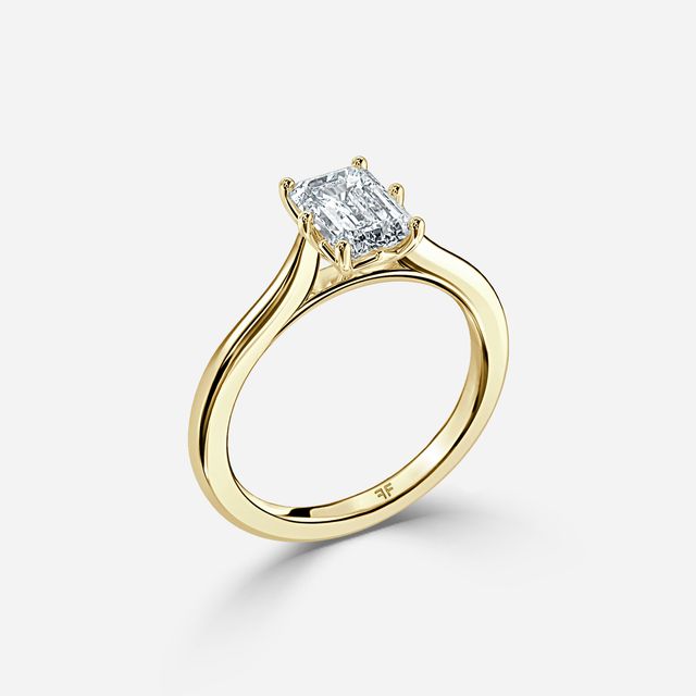 Rose Plain Engagement Ring In Yellow Gold