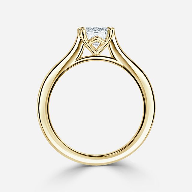 Rose Plain Engagement Ring In Yellow Gold