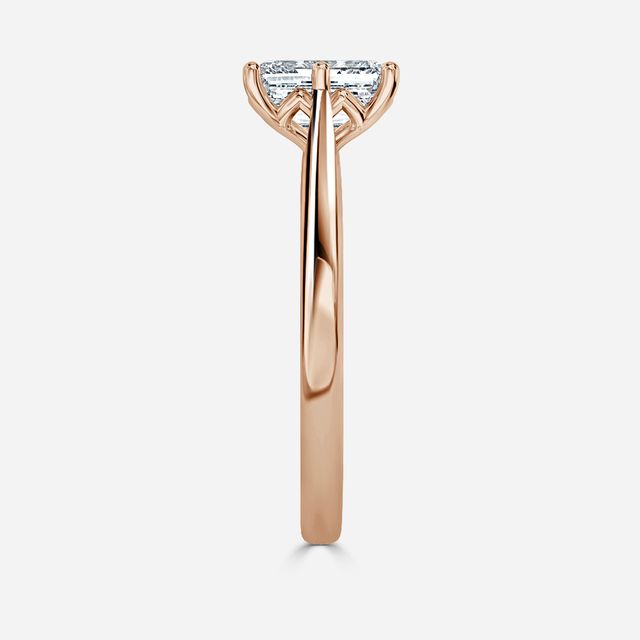 Rose Plain Engagement Ring In Rose Gold