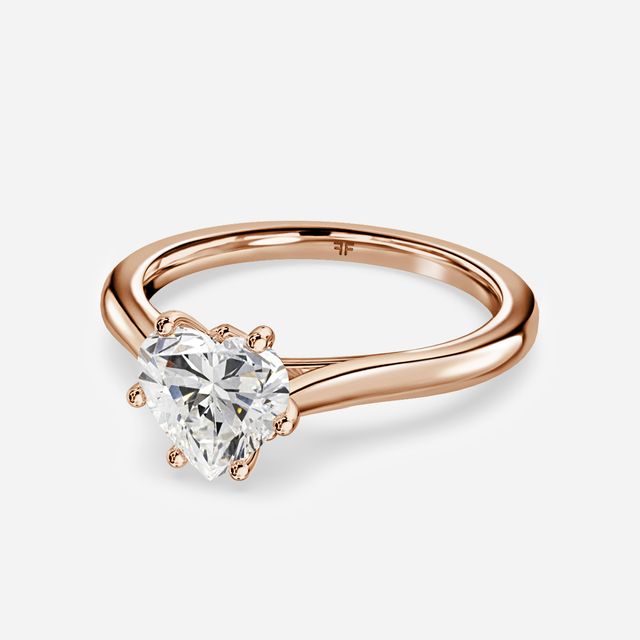 Rose Plain Engagement Ring In Rose Gold