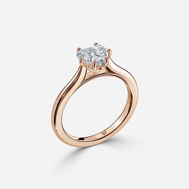 Rose Plain Engagement Ring In Rose Gold