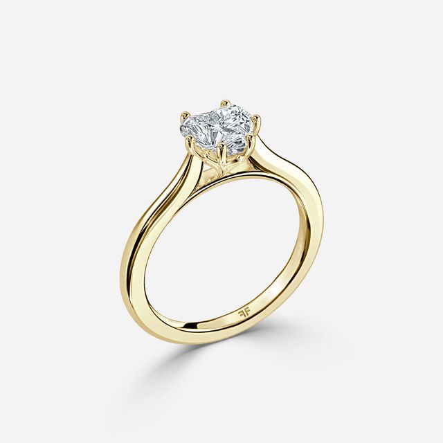 Rose Plain Engagement Ring In Yellow Gold