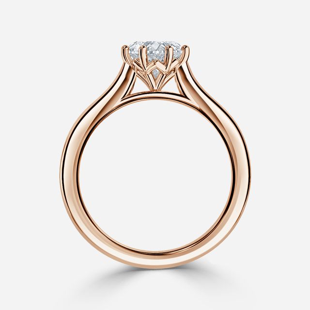 Rose Plain Engagement Ring In Rose Gold