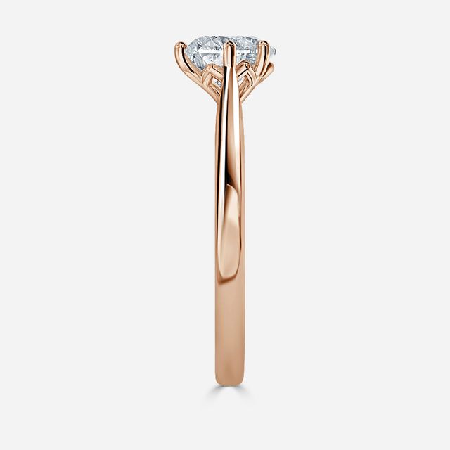 Rose Plain Engagement Ring In Rose Gold