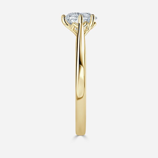 Rose Plain Engagement Ring In Yellow Gold