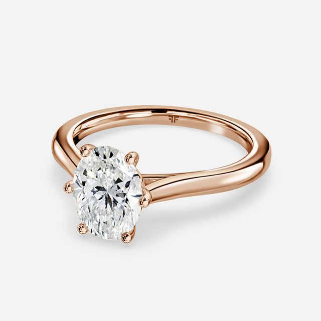 Rose Plain Engagement Ring In Rose Gold