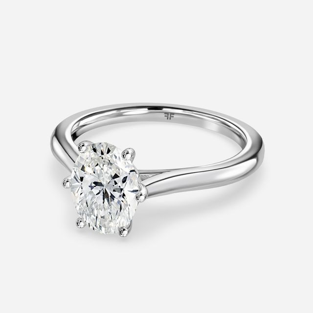 Rose Plain Engagement Ring In Platinum