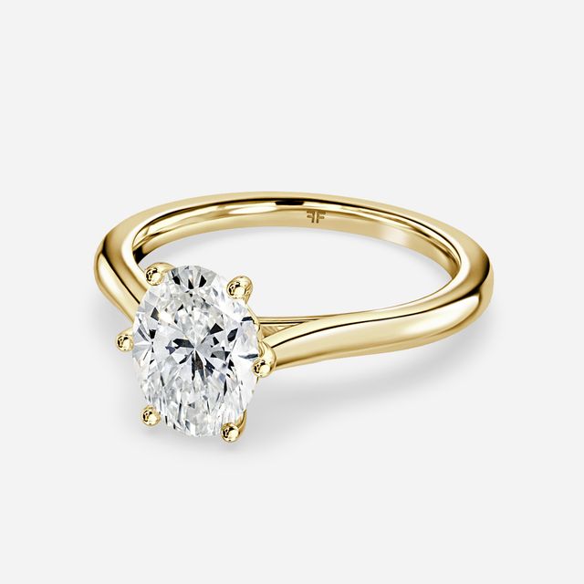 Rose Plain Engagement Ring In Yellow Gold