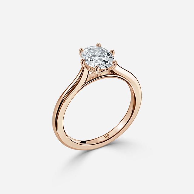 Rose Plain Engagement Ring In Rose Gold