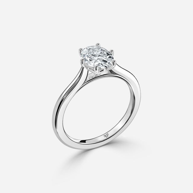 Rose Plain Engagement Ring In Platinum