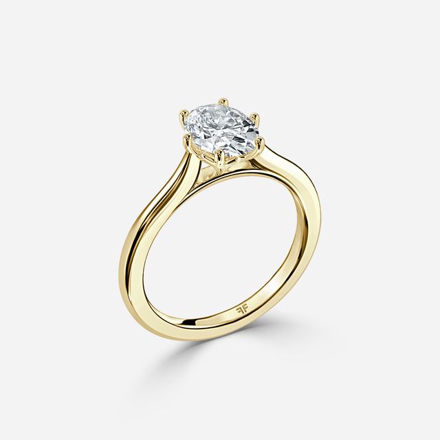 Rose Plain Engagement Ring In Yellow Gold