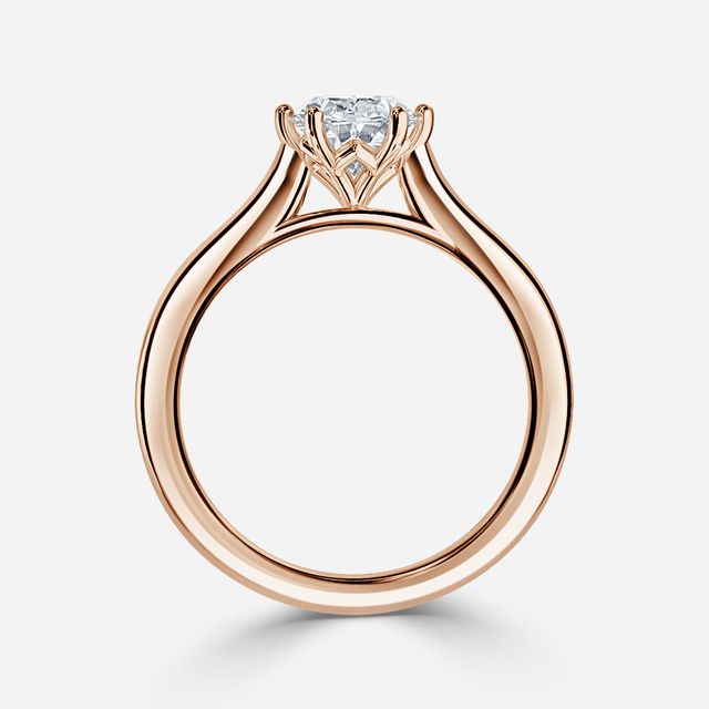Rose Plain Engagement Ring In Rose Gold