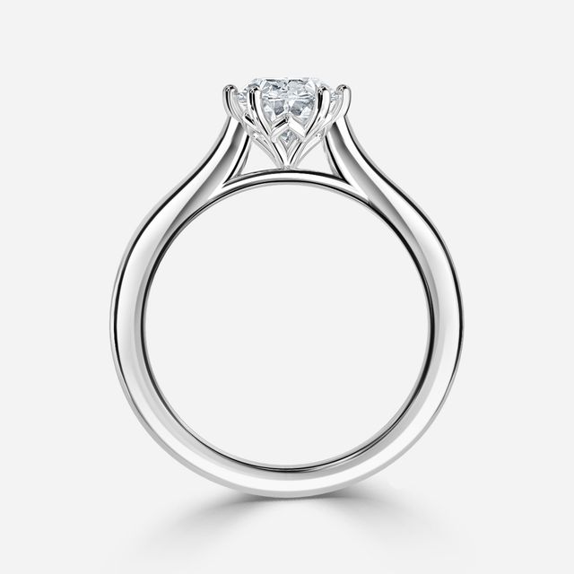 Rose Plain Engagement Ring In Platinum