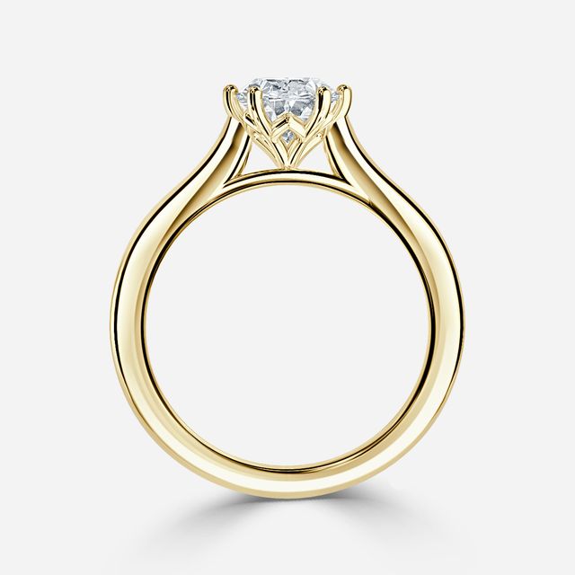 Rose Plain Engagement Ring In Yellow Gold