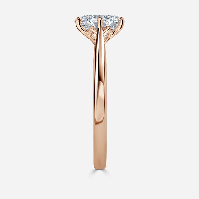 Rose Plain Engagement Ring In Rose Gold