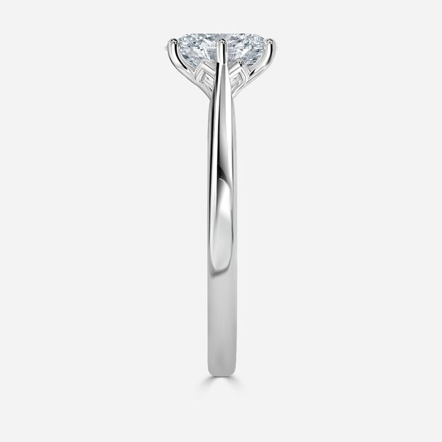 Rose Plain Engagement Ring In Platinum