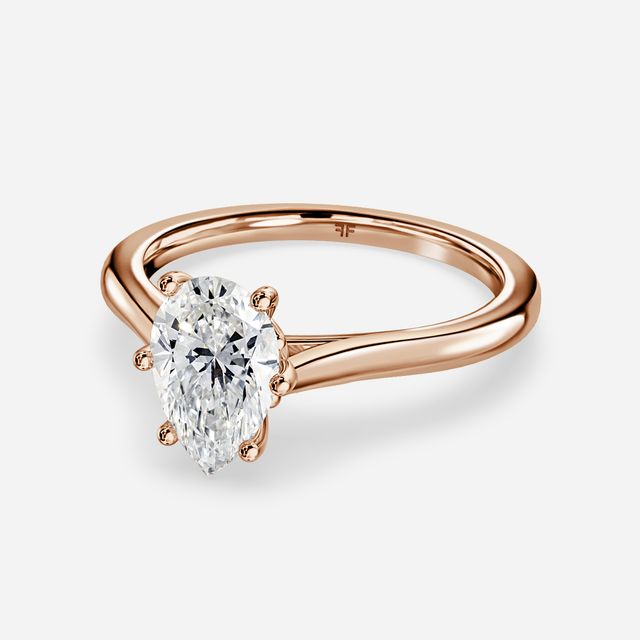Rose Plain Engagement Ring In Rose Gold