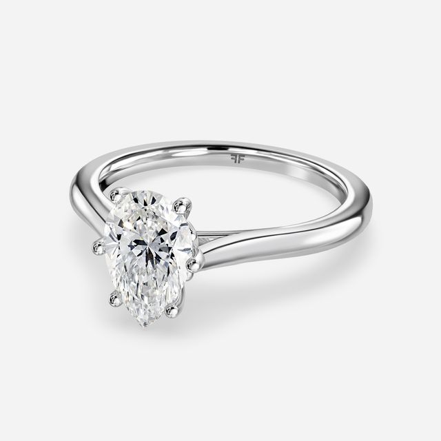 Rose Plain Engagement Ring In Platinum