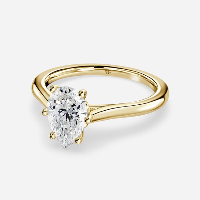 Rose Plain Engagement Ring In Yellow Gold