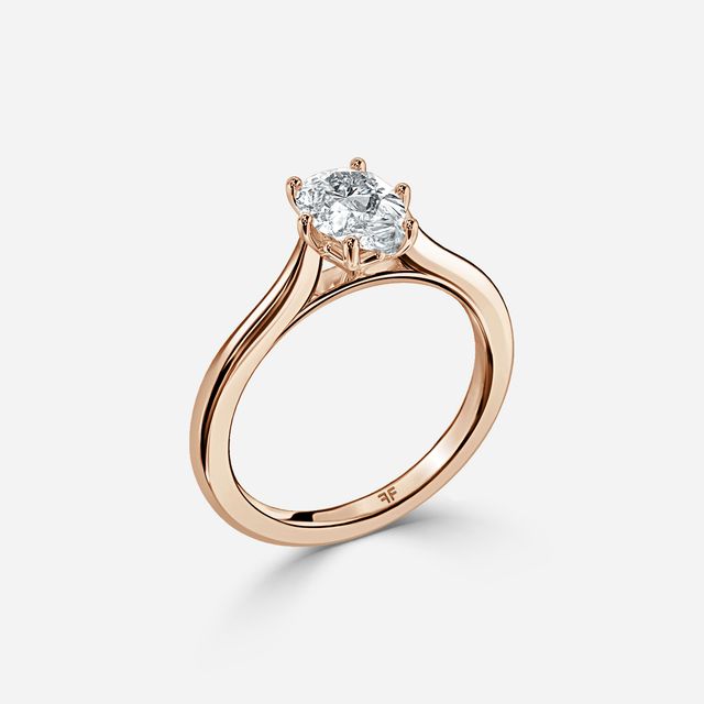 Rose Plain Engagement Ring In Rose Gold