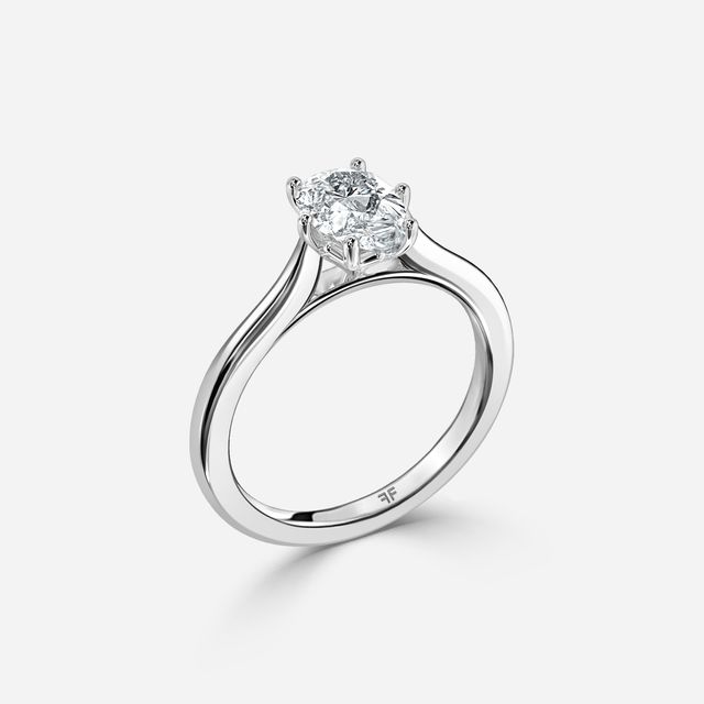 Rose Plain Engagement Ring In Platinum